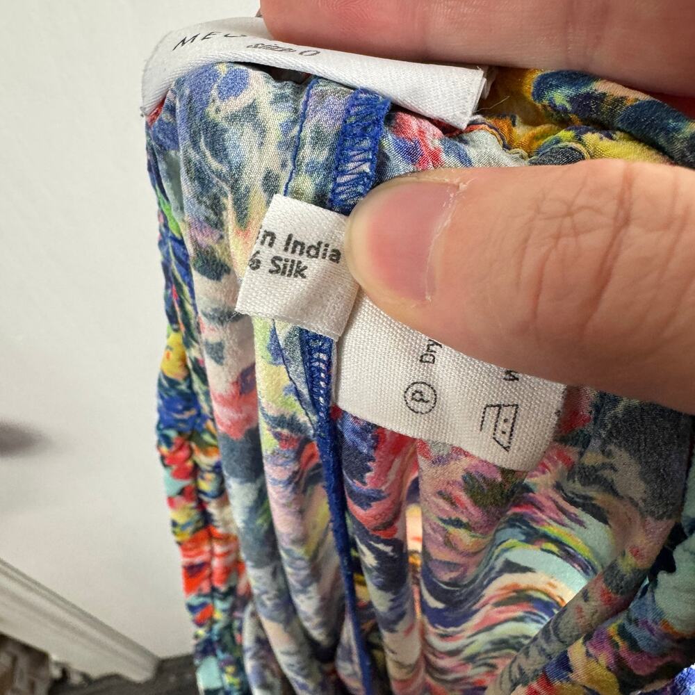 Megan Park 100% Silk Floral Drawstring Pants | Size 0 | Boho Luxe - Picture 8 of 8